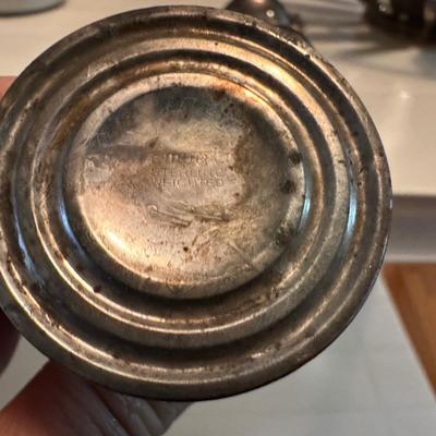 Lot of Silver items including a set of salt and Pepper shakers.