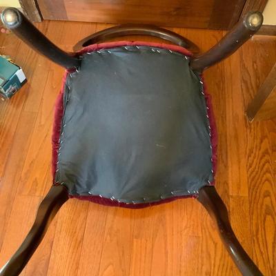 Vintage Chair with Dark Red padded seat
