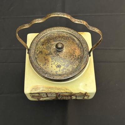 Lot Made in England, Vintage Jam Jar and Modern Leather Scotch & Rye Decanters