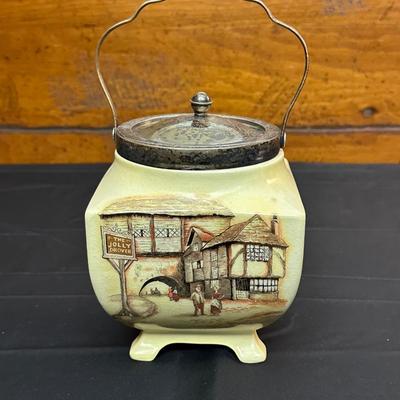 Lot Made in England, Vintage Jam Jar and Modern Leather Scotch & Rye Decanters