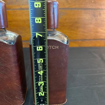 Lot Made in England, Vintage Jam Jar and Modern Leather Scotch & Rye Decanters