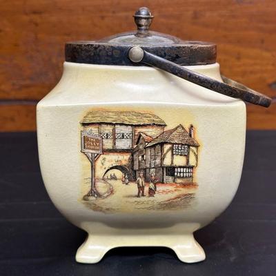 Lot Made in England, Vintage Jam Jar and Modern Leather Scotch & Rye Decanters