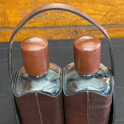 Lot Made in England, Vintage Jam Jar and Modern Leather Scotch & Rye Decanters