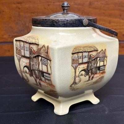 Lot Made in England, Vintage Jam Jar and Modern Leather Scotch & Rye Decanters