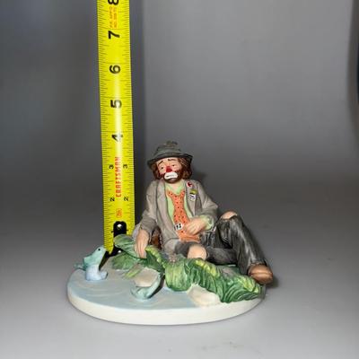 Vintage EMMETT KELLY JR Fish at the Pond Porcelain Figurine Hobo Clown FLAMBRO