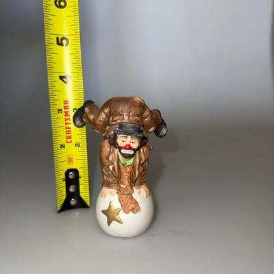 Vintage Flambo EMMETT KELLY JR Hobo Clown on a Circus Ball Collectible Ceramic Clown