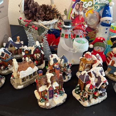 Holiday decor, glass pitchers, stir sticks, Breckenridge ornaments