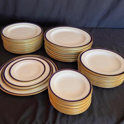 75 Piece Cauldon China Blue/White Dinnerware Set (D-RG)