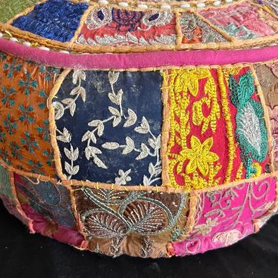 Boho Footstool, Rag Rug & Paper Lantern Light (D-RG)