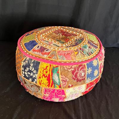 Boho Footstool, Rag Rug & Paper Lantern Light (D-RG)