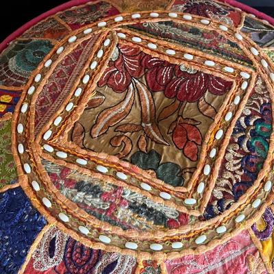 Boho Footstool, Rag Rug & Paper Lantern Light (D-RG)