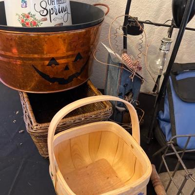 Bird bath with pump, cardinal table, cabinet, etc