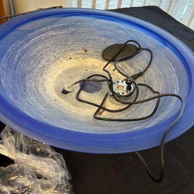 Bird bath with pump, cardinal table, cabinet, etc