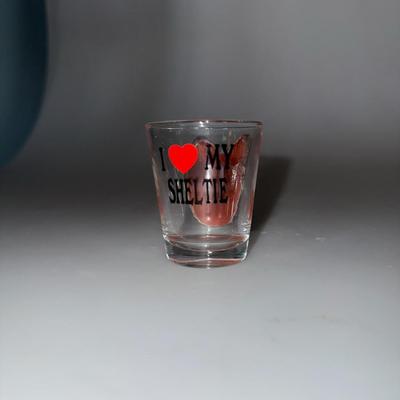I Love My Sheltie! Shot Glass 3D