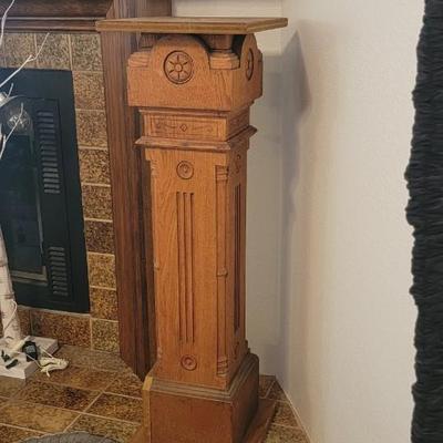 vintage handmade made carved stand