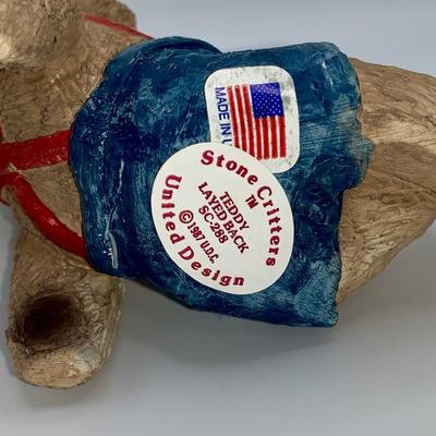 1987 Stone Critters Layed Back Teddy - MIB