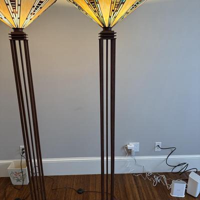 Meyda Tiffany Art Deco Mission Floor Lamp Set Multicolor LED