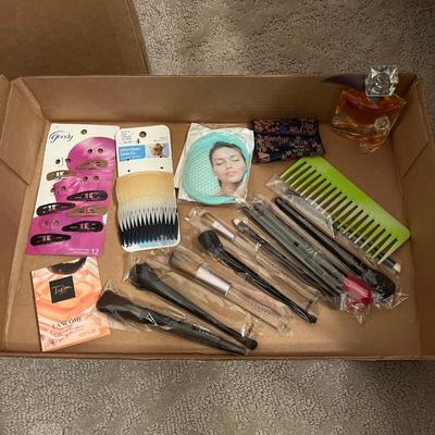 Lancôme perfume, brushes & misc.