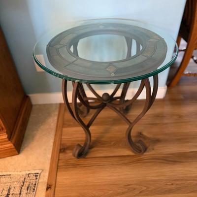 Glass Rod Iron End Table