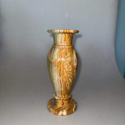 1970s Onyx Striped Stone Vase