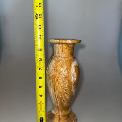 1970s Onyx Striped Stone Vase