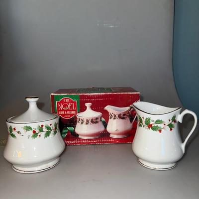Noel China Pearl Fine China Christmas Plates, bowl, and platter set