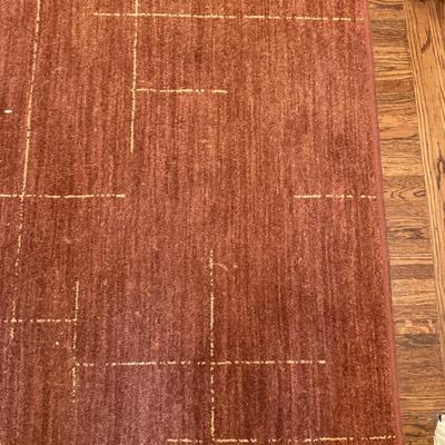 Modern Orange Geometric Rug 4 x 16 ft Hallway Runner
