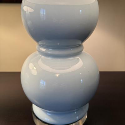Robert Abbey Blue Ceramic Gourd Table Lamps Set of 2 with Shades