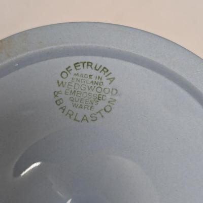 Vintage Wedgwood Etruria Barlaston England Embossed Queensware Cake Stand & Plate #49