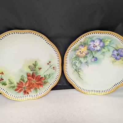 Vintage C. Edwards Hand Painted Plates