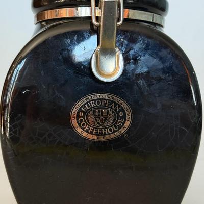 Vintage European Coffeehouse Collection Black Canister Jar Victor th. Engwall