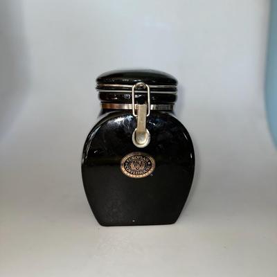 Vintage European Coffeehouse Collection Black Canister Jar Victor th. Engwall