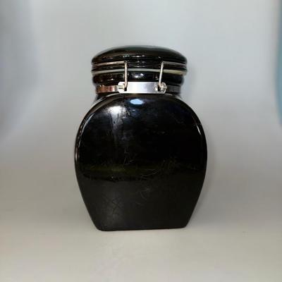 Vintage European Coffeehouse Collection Black Canister Jar Victor th. Engwall