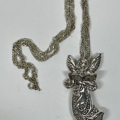 Angel Figure Silver-tone necklace