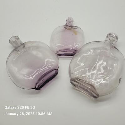 Purpled Glass Flasks - Vintage