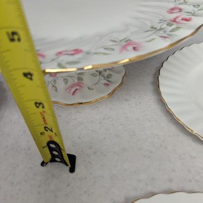 Fine Bone China Crown Staffordshire Cake Platter & Royal Albert Val D'or Plates #59