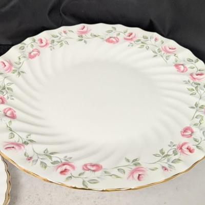 Fine Bone China Crown Staffordshire Cake Platter & Royal Albert Val D'or Plates #59