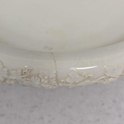 Wedgwood Embossed Queensware Cream On Cream Console Centerpiece Bowl #61