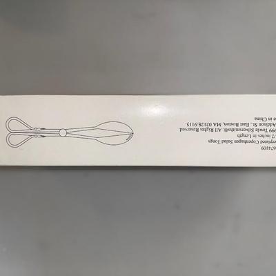 Silver Plated Salad Tongs 10.5”Classic Green Velvet Case Copenhagen