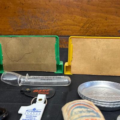 Lot of Vintage Advertising Trinkets and Marbles