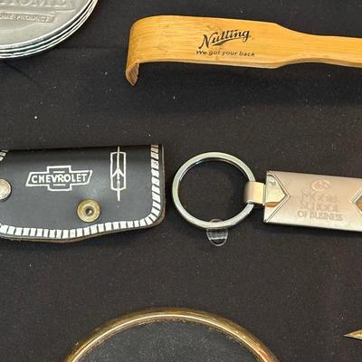 Lot of Vintage Advertising Trinkets and Marbles