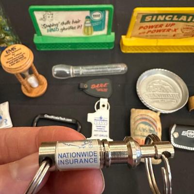 Lot of Vintage Advertising Trinkets and Marbles