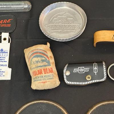 Lot of Vintage Advertising Trinkets and Marbles
