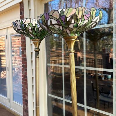 Two Tiffany Style Floor Lamps