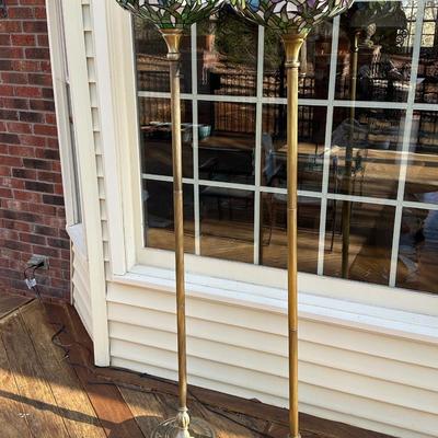 Two Tiffany Style Floor Lamps