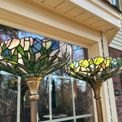 Two Tiffany Style Floor Lamps