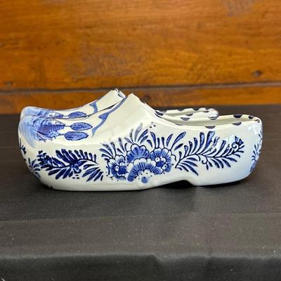 Delft Shoe Flower Pots Porcelain Blue & White Windmill