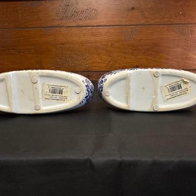 Delft Shoe Flower Pots Porcelain Blue & White Windmill