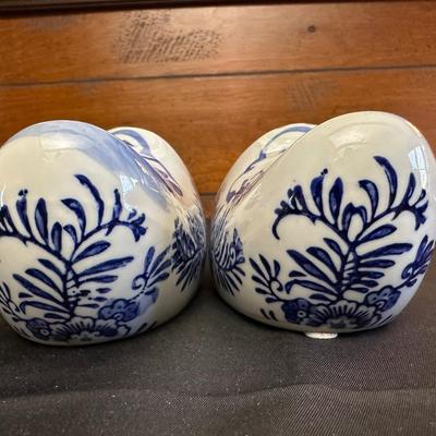 Delft Shoe Flower Pots Porcelain Blue & White Windmill