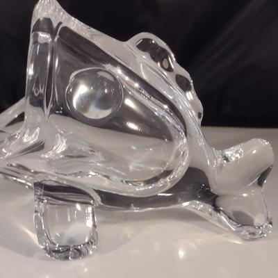 Vintage Glass Paperweight/Ashtray Open Mouth Fish Design- Possibly Vannes Le Chatel